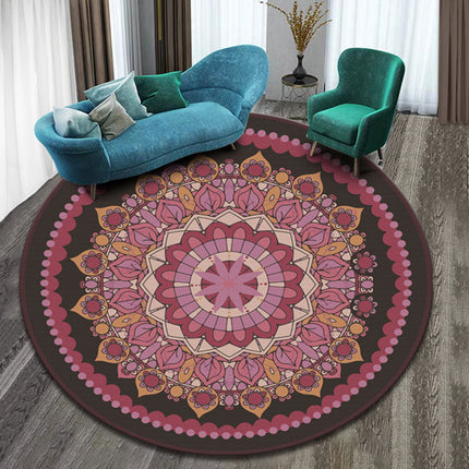 Round Rugs Mandala Rugs Boho Round Rug Floral Print Rugs And Carpet Rug Carpet for Bedroom Living Room Dining Room Decorative