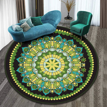 Round Rugs Mandala Rugs Boho Round Rug Floral Print Rugs And Carpet Rug Carpet for Bedroom Living Room Dining Room Decorative
