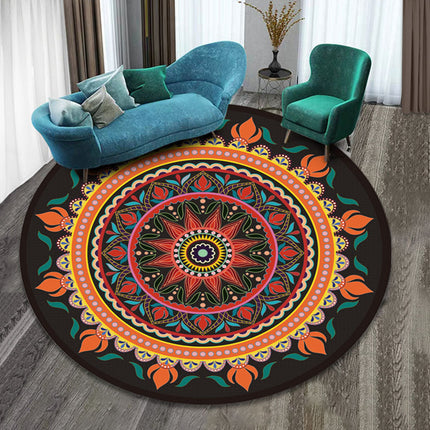 Round Rugs Mandala Rugs Boho Round Rug Floral Print Rugs And Carpet Rug Carpet for Bedroom Living Room Dining Room Decorative