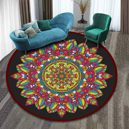 Round Rugs Mandala Rugs Boho Round Rug Floral Print Rugs And Carpet Rug Carpet for Bedroom Living Room Dining Room Decorative