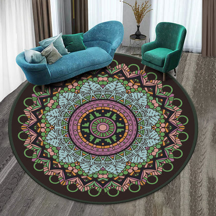 Round Rugs Mandala Rugs Boho Round Rug Floral Print Rugs And Carpet Rug Carpet for Bedroom Living Room Dining Room Decorative