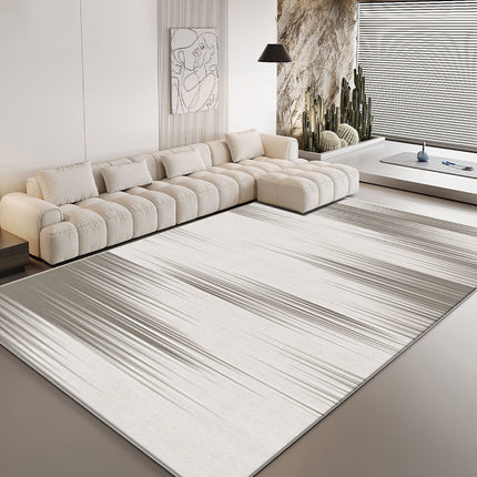 Cremefarbener Teppich für Schlafzimmer, waschbarer Teppich für Wohnzimmer, Teppich mit geometrischen Linien, Teppich für drinnen und draußen, für den Eingangsbereich und das Esszimmer