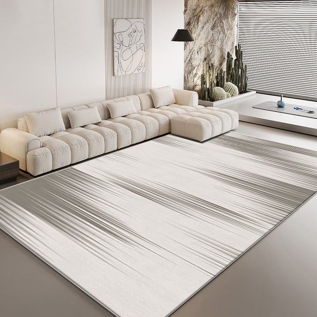 Cremefarbener Teppich für Schlafzimmer, waschbarer Teppich für Wohnzimmer, Teppich mit geometrischen Linien, Teppich für drinnen und draußen, für den Eingangsbereich und das Esszimmer