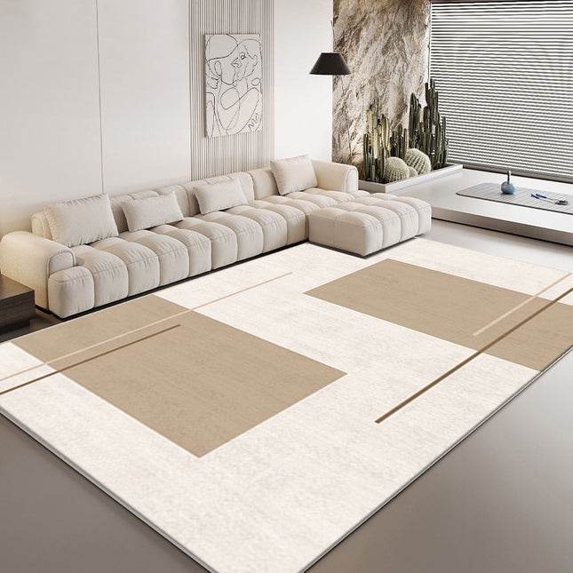 Cream Style Rug for Bedroom Washable Area Rug Carpet for Living Room,Geometric Lines Rug Carpet Indoor Outdoor Rugs for Entryway Dining Room
