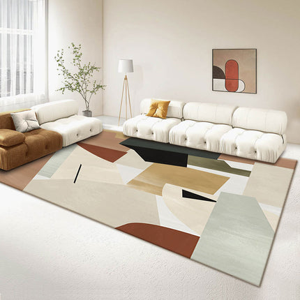 Tapis d'art abstrait Tapis géométrique d'intérieur Tapis et tapis antidérapants à poils courts pour chambres à coucher, Tapis minimaliste moderne pour le salon