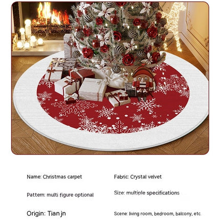 Round Area Rugs Christmas Tree Indoor Round Rug Entryway Carpet Rug Carpet for Bedroom Living Room Cartoon Red Home Decor Rugs And Carpet