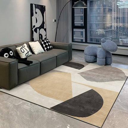 Washable Area Rug Abstract Art Rug Stain Resistant Rug Geometric Non-Slip Area Rug for Living Room Bedroom Home Office