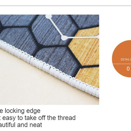 Washable Area Rug Abstract Art Rug Stain Resistant Rug Geometric Non-Slip Area Rug for Living Room Bedroom Home Office