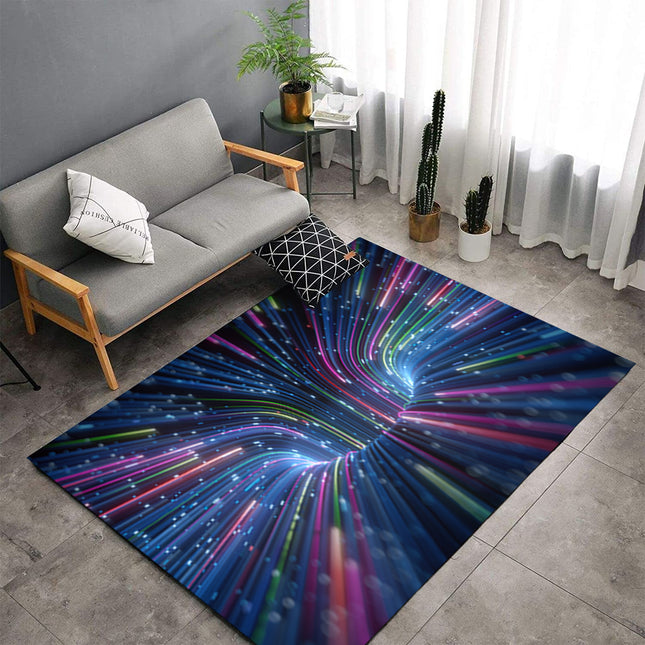 3D-Vortex-Illusions-Teppich für Schlafzimmer, abstrakter optischer Täuschungs-Teppich, großer Bodenteppich, Heim- und Wohnzimmer-Dekor-Teppich