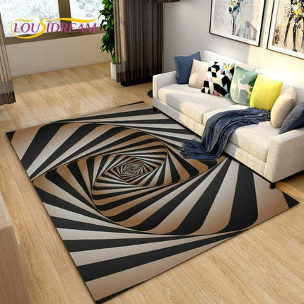 3D Vortex Illusion Carpet for Bedroom Abstract Optical Illusion Area Rug Large Floor Rugs Home Living Room Decor Rug