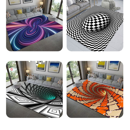 3D Vortex Illusion Carpet for Bedroom Abstract Optical Illusion Area Rug Large Floor Rugs Home Living Room Decor Rug