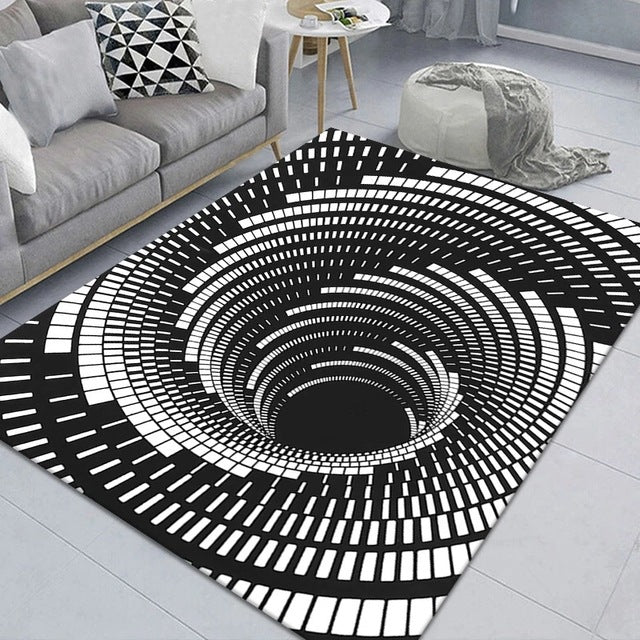 3D-Vortex-Illusion-Teppich für Schlafzimmer, abstrakte Illusion, großer Teppich, Fußmatten, Zuhause, Wohnzimmer, Dekor, Teppiche