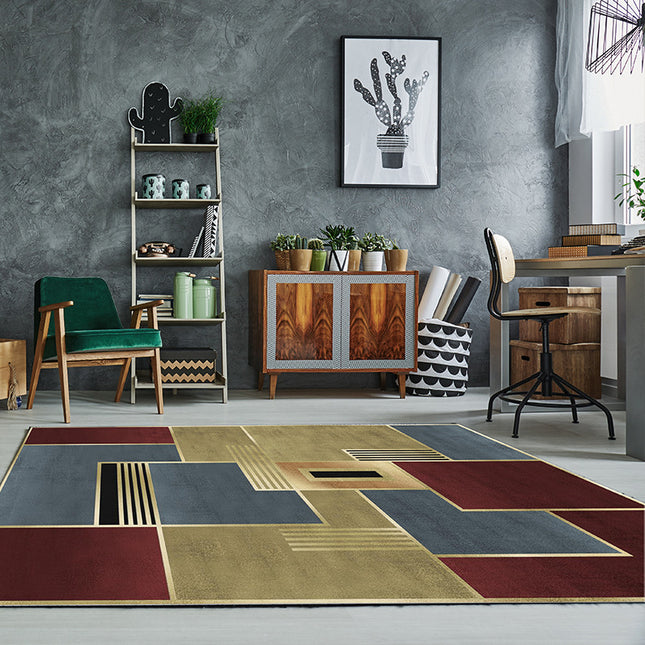 Waschbarer Teppich, moderne Teppiche für den Innenbereich, zeitgenössische geometrische, schicke Teppiche, Akzentteppich für Küche, Wohnzimmer, Schlafzimmer