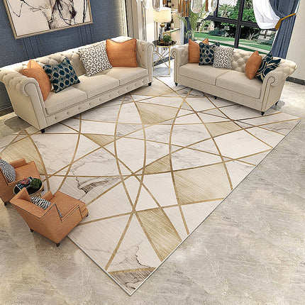 Tapis géométrique moderne et facile d'intérieur, lavable, pour chambre à coucher, contemporain, naturel, antidérapant