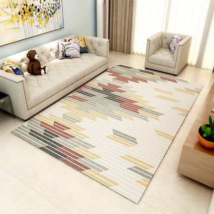 Tapis géométrique moderne et facile d'intérieur, lavable, pour chambre à coucher, contemporain, naturel, antidérapant