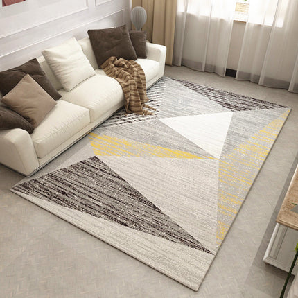 Tapis géométrique moderne et facile d'intérieur, lavable, pour chambre à coucher, contemporain, naturel, antidérapant