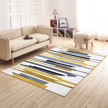Tapis géométrique moderne et facile d'intérieur, lavable, pour chambre à coucher, contemporain, naturel, antidérapant