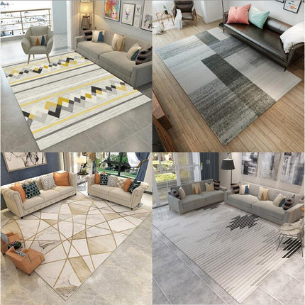 Tapis géométrique moderne et facile d'intérieur, lavable, pour chambre à coucher, contemporain, naturel, antidérapant