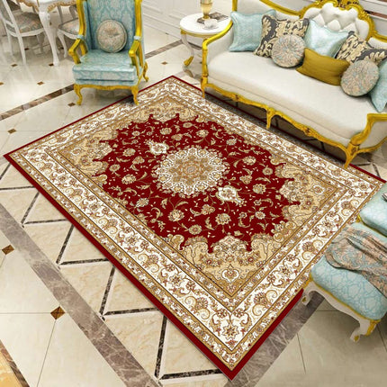 Teppich für Zuhause, Wohnzimmer, waschbare Teppiche und Teppiche, weicher, rutschfester Teppich, traditionelle Blumen-Überwurfteppiche für Schlafzimmer, Küche, Innenbereich