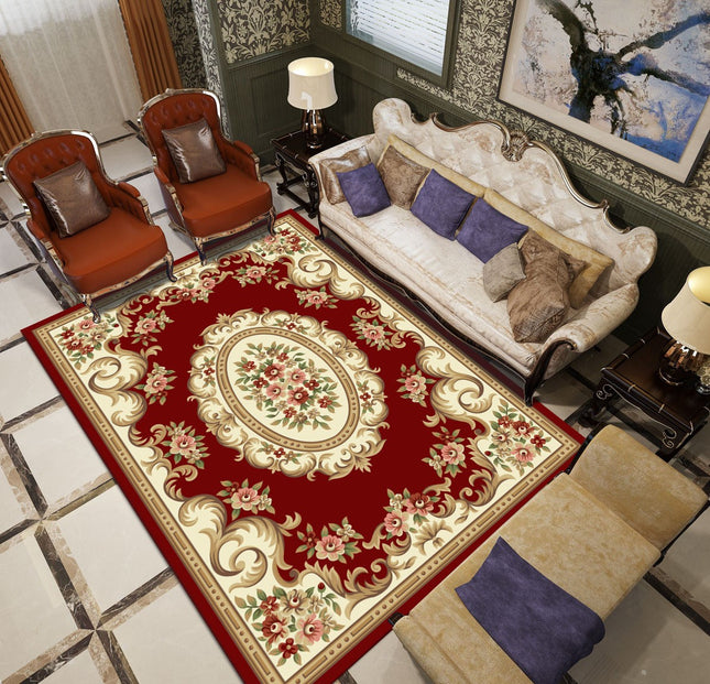 Home Living Room Rug Washable Rugs And Carpet Soft Non-Slip Rug Traditional Floral Throw Rugs for Bedroom Kitchen Indoor Area Rugs