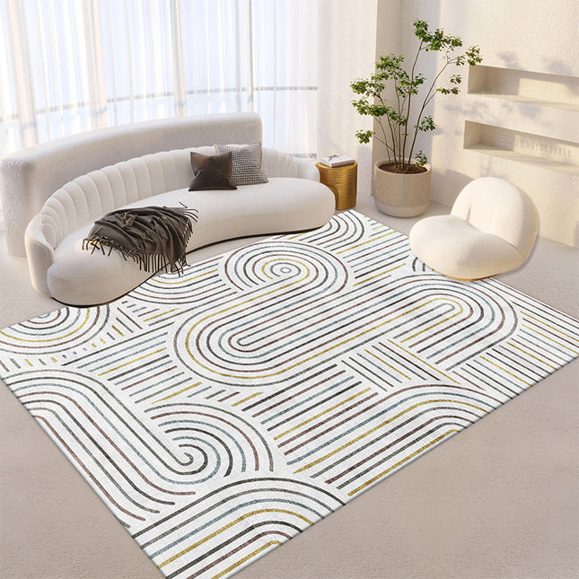 Großer Teppich, Wohnzimmerteppich, minimalistische Linien, abstrakte Teppiche und Teppich für Schlafzimmer, rutschfester, moderner ästhetischer Teppich