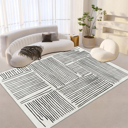 Tapis de grande surface pour salon, lignes minimalistes, abstrait, pour chambre à coucher, antidérapant, esthétique moderne