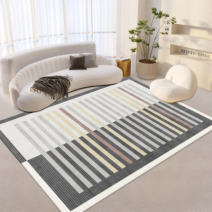 Tapis de grande surface pour salon, lignes minimalistes, abstrait, pour chambre à coucher, antidérapant, esthétique moderne