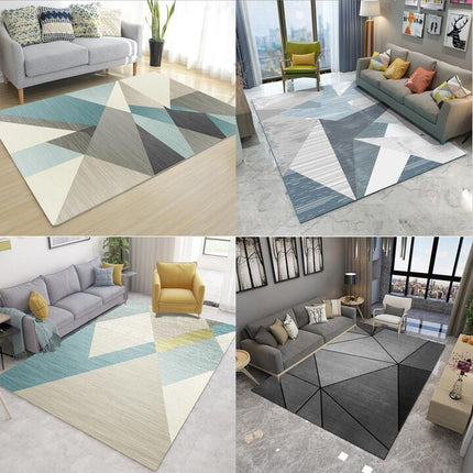 Area Rug Washable Modern Geometric Non Slip Accent Thin Rugs And Carpet Contemporary Soft Carpet Kitchen Living Room Bedroom Dining
