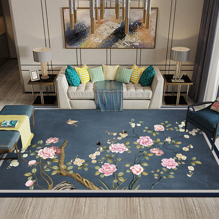 Tapis de maison doux pour salon, tapis lavable pour chambre à coucher, salle à manger, tapis d'accent antidérapant imprimé oriental