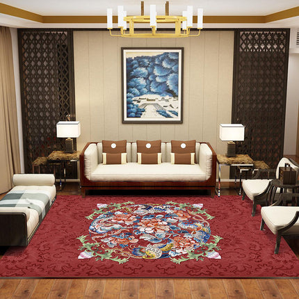 Tapis de maison doux pour salon, tapis lavable pour chambre à coucher, salle à manger, tapis d'accent antidérapant imprimé oriental