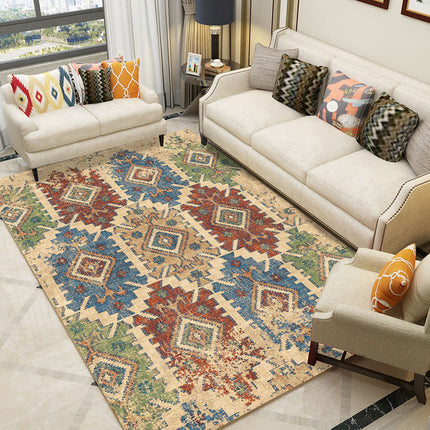 Tapis doux pour salon, tapis lavable pour chambre à coucher, salle à manger, tapis d'accent antidérapant imprimé oriental