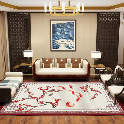 Tapis doux pour salon, tapis lavable pour chambre à coucher, salle à manger, tapis d'accent antidérapant imprimé oriental