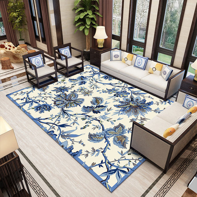 Tapis doux pour salon, tapis lavable pour chambre à coucher, salle à manger, tapis d'accent antidérapant imprimé oriental