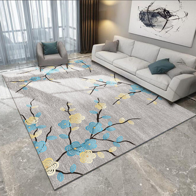 Moderne, florale Teppiche, rutschfest, bunt, Vintage-Teppich, Akzentteppiche, Bodenteppich für Wohnzimmer, Schlafzimmer, Küche, Büro