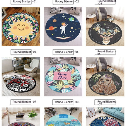 Runder Kinderteppich, runder Tierteppich, weicher Plüsch, rutschfeste Teppiche und Teppiche für Schlafzimmer, Wohnzimmer, Kinderzimmer, Spielzimmer-Dekoration