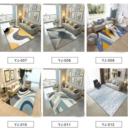 Moderner abstrakter Teppich, geometrische Teppiche und Teppich für Wohnzimmer, weiche, rutschfeste, niedrigflorige Innenteppiche für Esszimmer und Küche