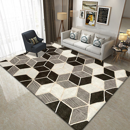 Moderner abstrakter Teppich, geometrische Teppiche und Teppich für Wohnzimmer, weiche, rutschfeste, niedrigflorige Innenteppiche für Esszimmer und Küche