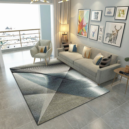 Tapis géométrique abstrait pour salon, doux, antidérapant, à poils bas, pour l'intérieur, pour la salle à manger