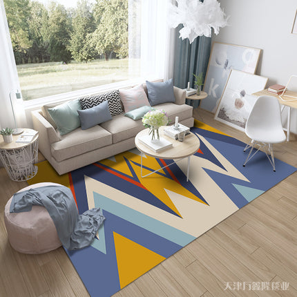 Tapis géométrique abstrait pour salon, doux, antidérapant, à poils bas, pour l'intérieur, pour la salle à manger