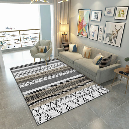 Tapis géométrique abstrait pour salon, doux, antidérapant, à poils bas, pour l'intérieur, pour la salle à manger