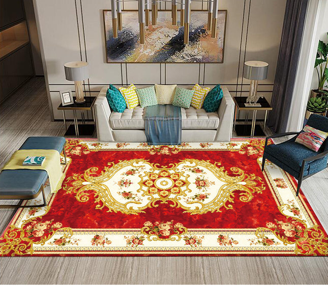 Bohemian Ultra-Thin Rug,Washable Boho Living Room Area Rug Large Rug for Bedroom Vintage Geometric Carpet for Carpet for Dining Room Office