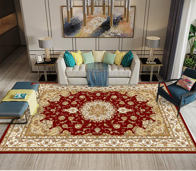 Waschbarer Boho-Wohnzimmerteppich, großer Teppich für Schlafzimmer, Vintage-geometrischer Teppich für Esszimmer, Büro