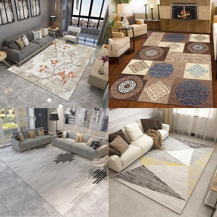 Modern Geometric Carpets Moroccan Area Rugs Indoor Non Slip Rugs Large Washable Non-Slip Bedroom Mat Rug for Living Room Kitchen