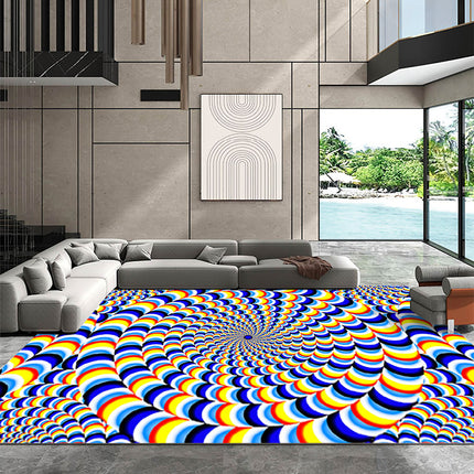 3D Visual Optical Rugs,3D Vortex Illusion Carpets Non-Slip Area Rugs Funny Rugs And Carpet for Home