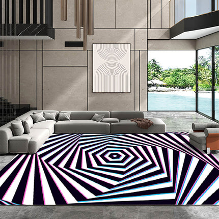3D Visual Optical Rugs,3D Vortex Illusion Carpets Non-Slip Area Rugs Funny Rugs And Carpet for Home