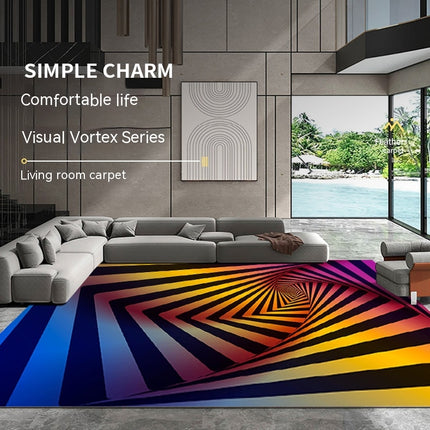3D Visual Optical Rugs,3D Vortex Illusion Carpets Non-Slip Area Rugs Funny Rugs And Carpet for Home