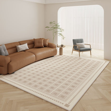 Living Room Rug Carpets, short plush Area Rugs cozy modern geometric plaid rug carpet runner for bedroom and home office
