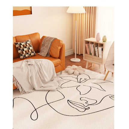 Salongrand tapis de sol ménage noir et blanc ligne tapis salle de jeux tapis doux épais long tapis tapis bureau à domicile tapis