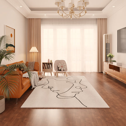Salongrand tapis de sol ménage noir et blanc ligne tapis salle de jeux tapis doux épais long tapis tapis bureau à domicile tapis