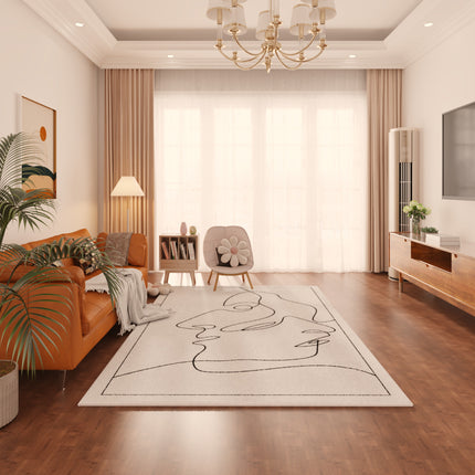 Salongrand tapis de sol ménage noir et blanc ligne tapis salle de jeux tapis doux épais long tapis tapis bureau à domicile tapis